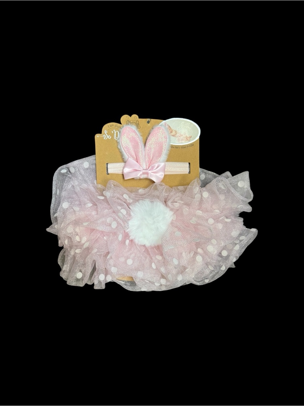 So'Dorable Tutu Set Baby Girls 0-12M Pink New Bunny Easter Polka Dot 2pc